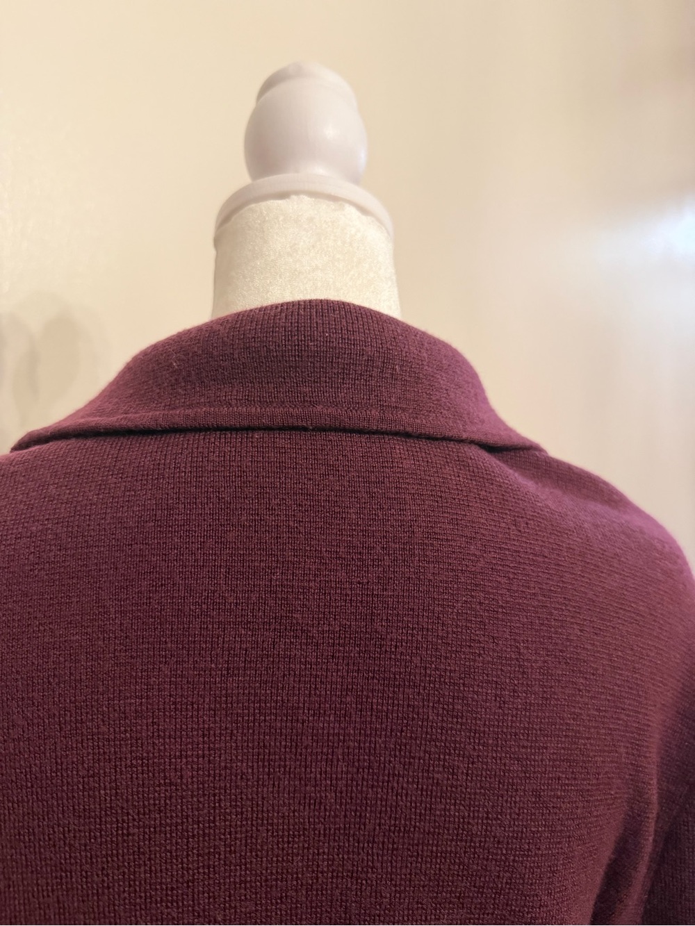 Talbots Plum Burgundy Textured Knit Blazer Jacket Size L - Picture 10 of 11